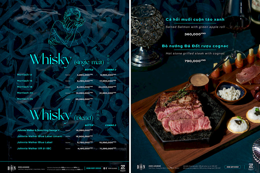 DON Lounge offers a wide variety of drinks and delicious dishes